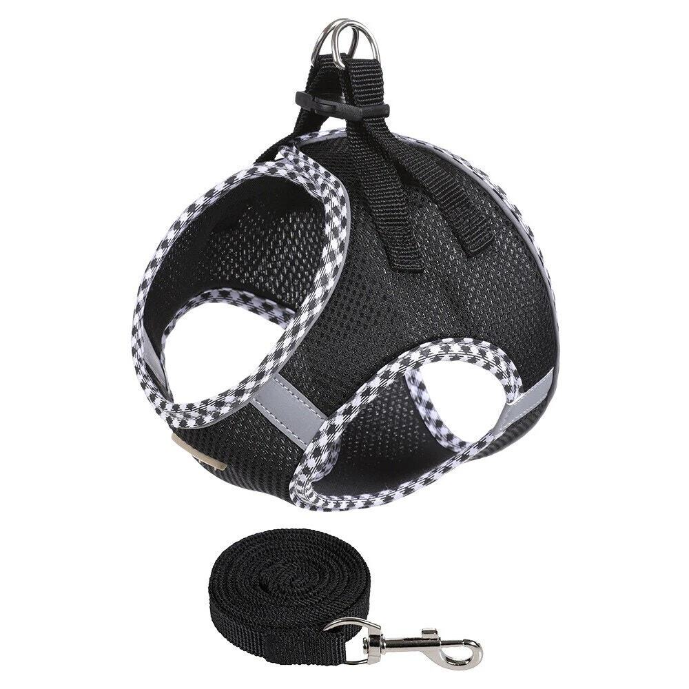 Dog Cat Pet Mesh Harness and Leash Set NEW Size M 0289 0290